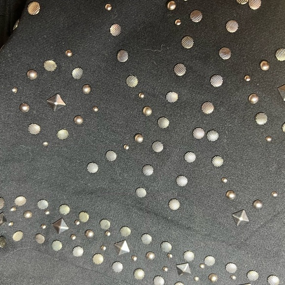 Cache Y2k Black Mini Studded Skirt Sz 10 Western Bohemian Indie Hippie Festival - Picture 4 of 4